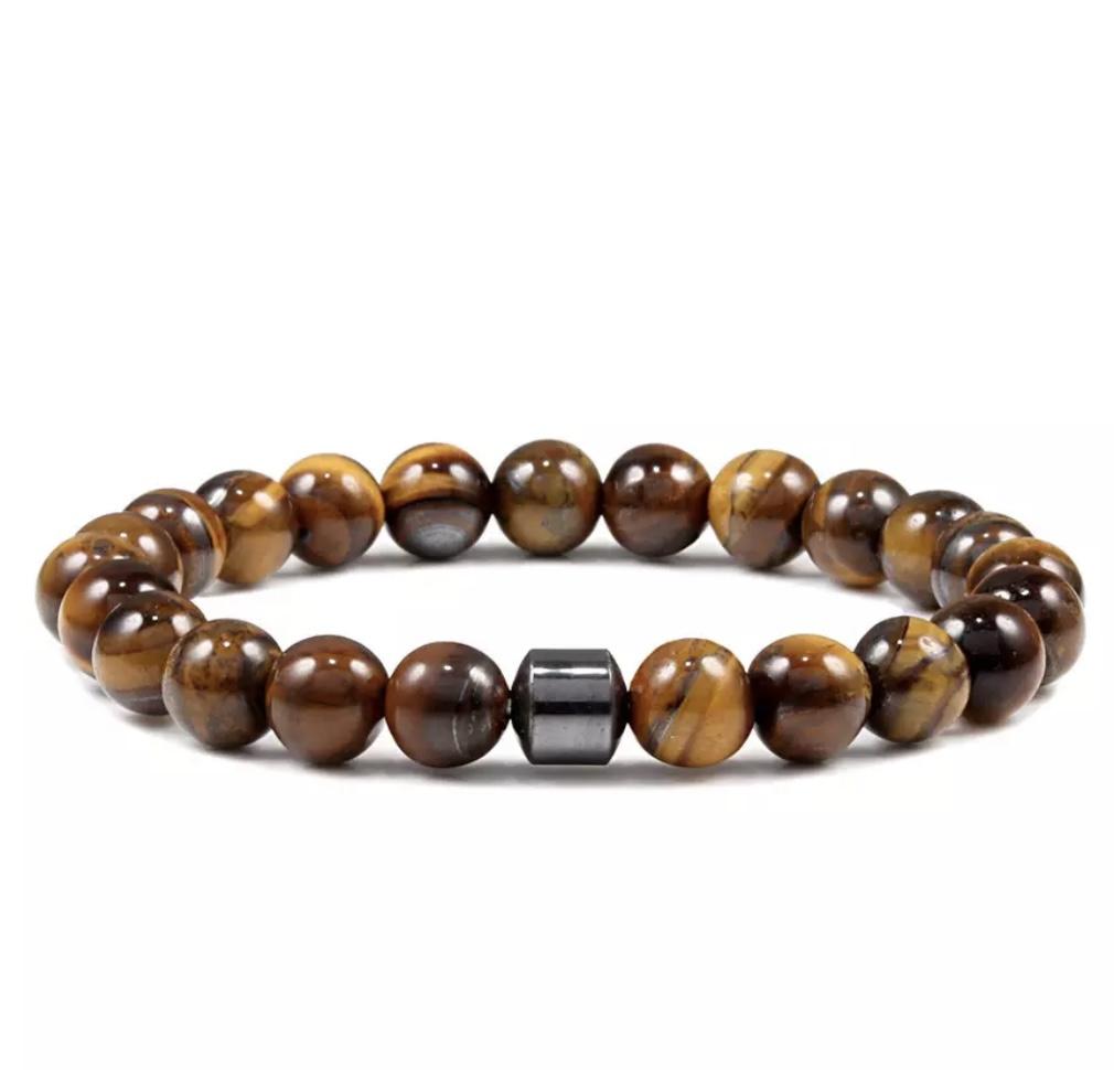 Pulseira masculina de pedra natural