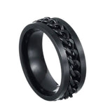 Anel Masculino Corrente Preto 8mm - Universo Maschio