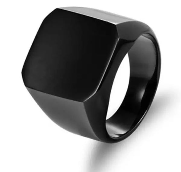 Anel Preto Quadrado - Universo Maschio