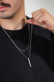 Cordão Masculino Duplo Silver - Universo Maschio