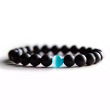 Pulseira de Vidro fosco Preto 8mm Cod. 06415 - Universo Maschio