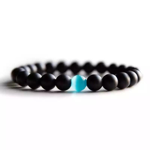 Pulseira de Vidro fosco Preto 8mm Cod. 06415 - Universo Maschio