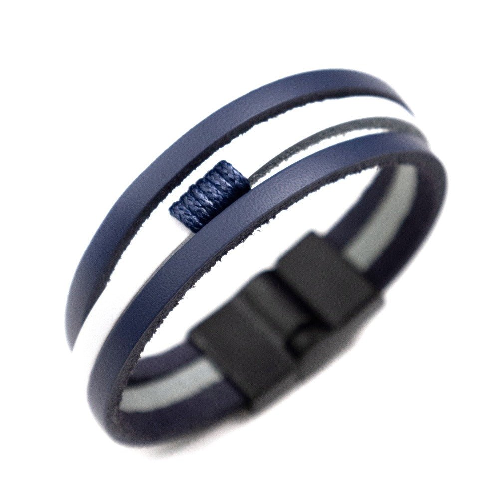 Pulseira Masculina de couro Dual - Universo Maschio