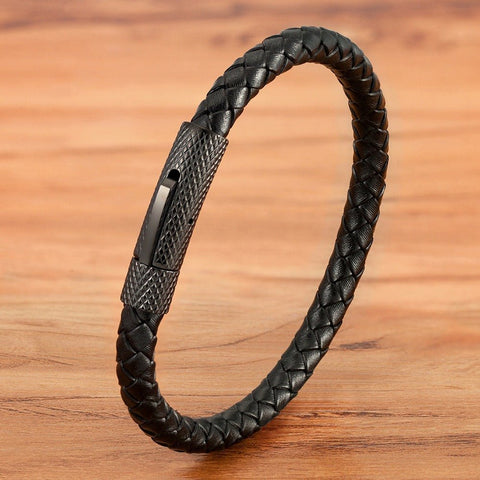 Pulseira Masculina Preta Aço Inoxidável - Universo Maschio
