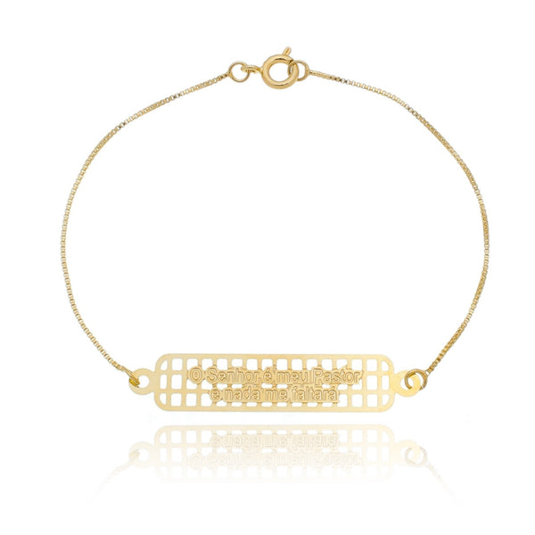 Pulseira " O Senhor é o meu Pastor e nada me faltará" Banhada a Ouro 18k Cod. 07875 - Universo Maschio