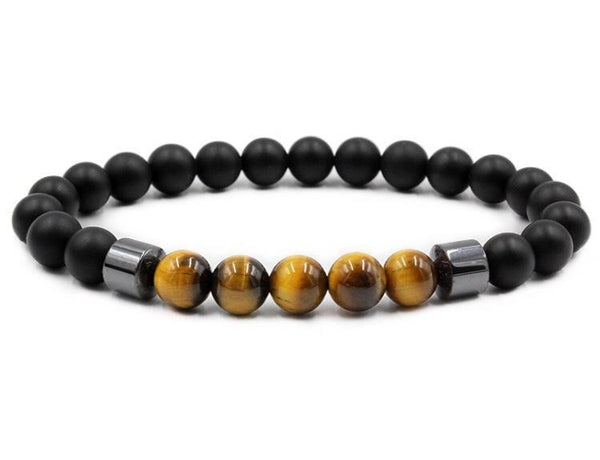 Pulseira Olho de Tigre e Pedra Fosca Cod. 05893 - Universo Maschio