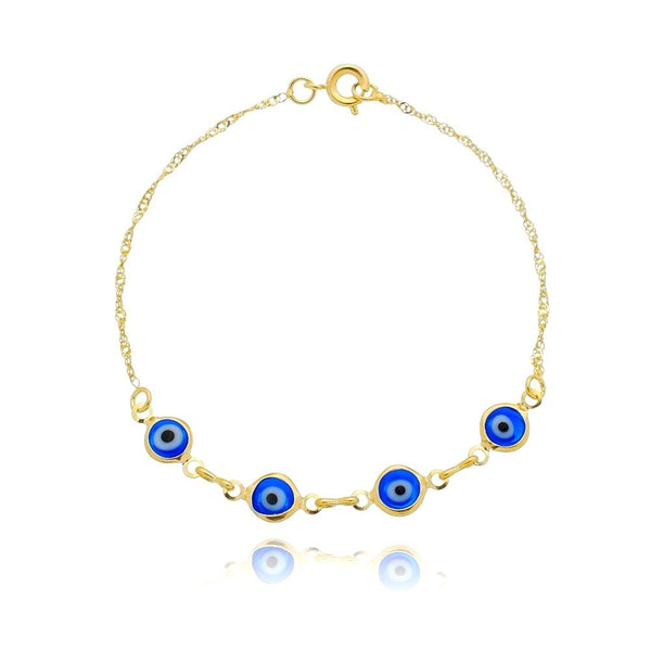 Pulseira Olho Grego Banhada a Ouro 18k Cod. 07890 - Universo Maschio